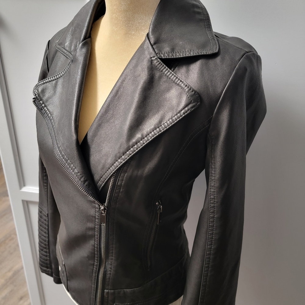 Faux Leather Moto Jacket  Universal Thread Small Bomber Dark Brown/Black Size S